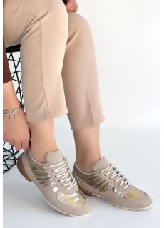 Jawen Bej Nubuk Gold Detaylı Spor Ayakkabı