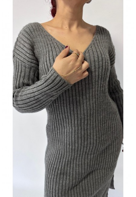 Treo Gri Triko Elbise Treo Gri Triko Elbise