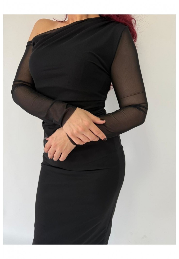 Onser Siyah Boydan Elbise