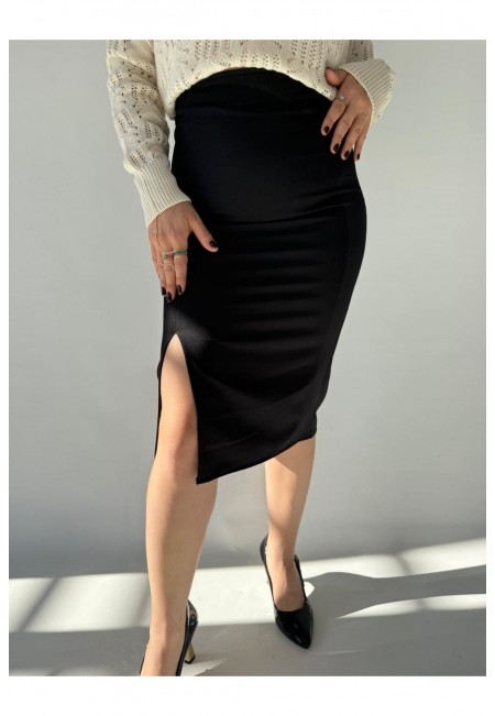 Linja Siyah Kumaş Kalem Etek