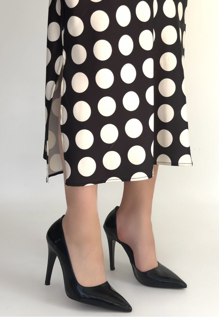 Pley Siyah Rugan Stiletto Ayakkabı