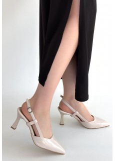 Hoost Bej Rugan Topuklu Ayakkabı