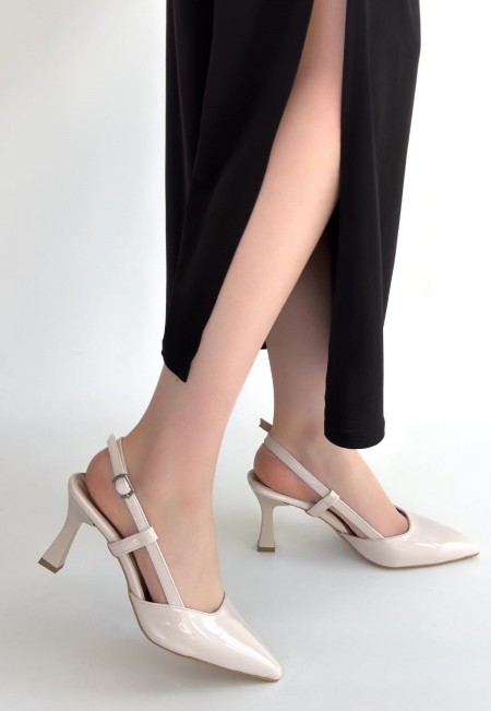 Hoost Bej Rugan Topuklu Ayakkabı Hoost Bej Rugan Topuklu Ayakkabı