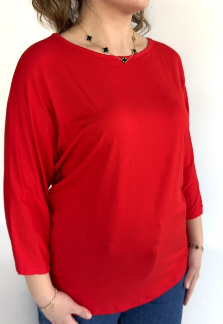 Lıwer Kırmızı Dirsek Kol Tişört