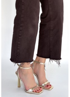 Jowin Gold Rugan Topuklu Bilekten Kemerli Ayakkabı