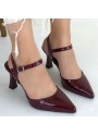 Suden Bordo Rugan Topuklu Ayakkabı