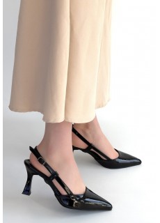 Hoost Siyah Rugan Topuklu Ayakkabı