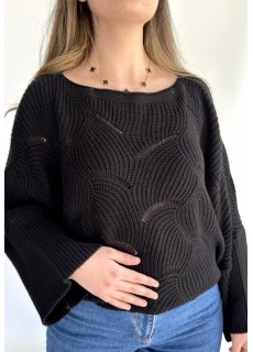 Mawer Siyah Örgülü Kazak