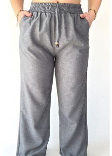 Tijja Gri Lastikli Bol Paça Pantolon