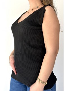 Tahen Siyah Kalın Askılı Tişört