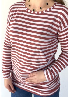 Hece Lila Beyaz Kollu Tişort