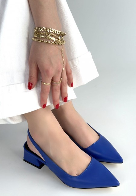 Morji Mavi Cilt Topuklu Ayakkabı