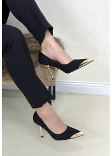 Alis Siyah Saten Stiletto Ayakkabı