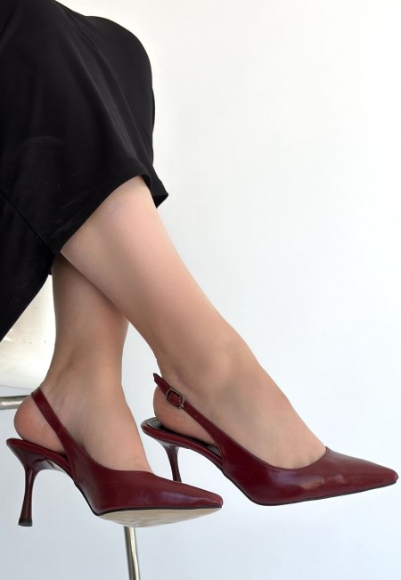 Katey Bordo Rugan Topuklu Ayakkabı