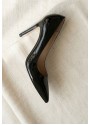 Pley Siyah Cilt Stiletto Ayakkabı